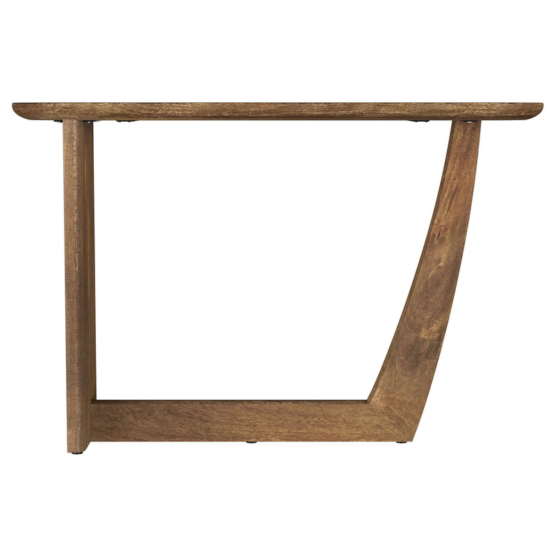 Fletcher Oval Mesa Consola de Entrada de Madera Maciza de Mango Marrón
