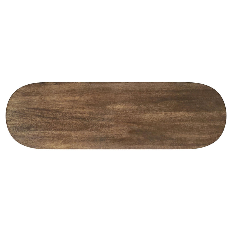 Fletcher Oval Mesa Consola de Entrada de Madera Maciza de Mango Marrón