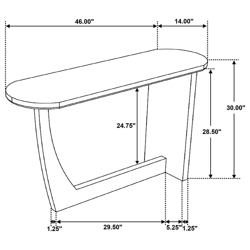 Fletcher Oval Mesa Consola de Entrada de Madera Maciza de Mango Marrón
