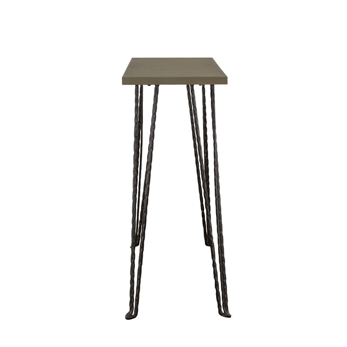 Neville Rectangular Console Table Concrete and Black