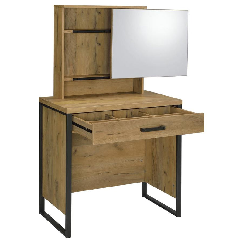 Bettin Vanity Set with Sliding Mirror and Stool