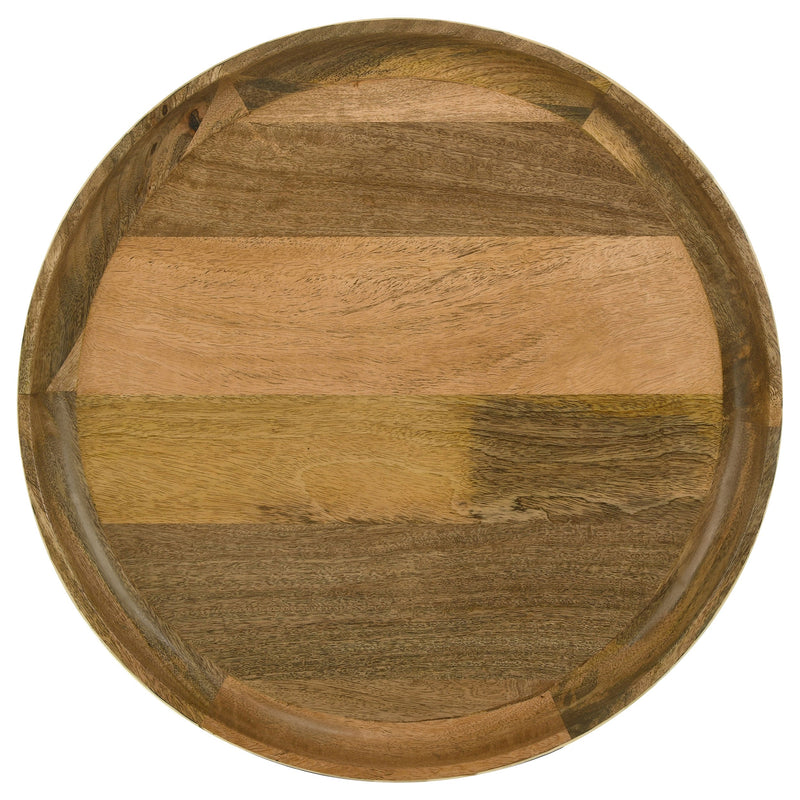 Mesa nido de 2 piezas de madera maciza con incrustaciones de hueso Ollie Natural