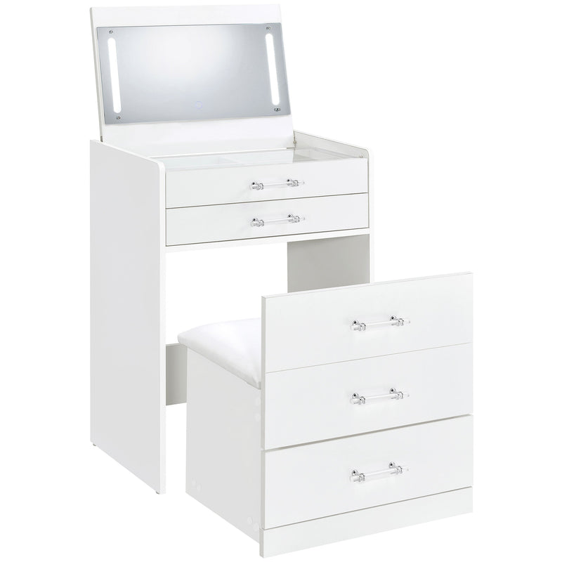 Danbury 3-drawer Makeup Vanity & Stool Set High Gloss