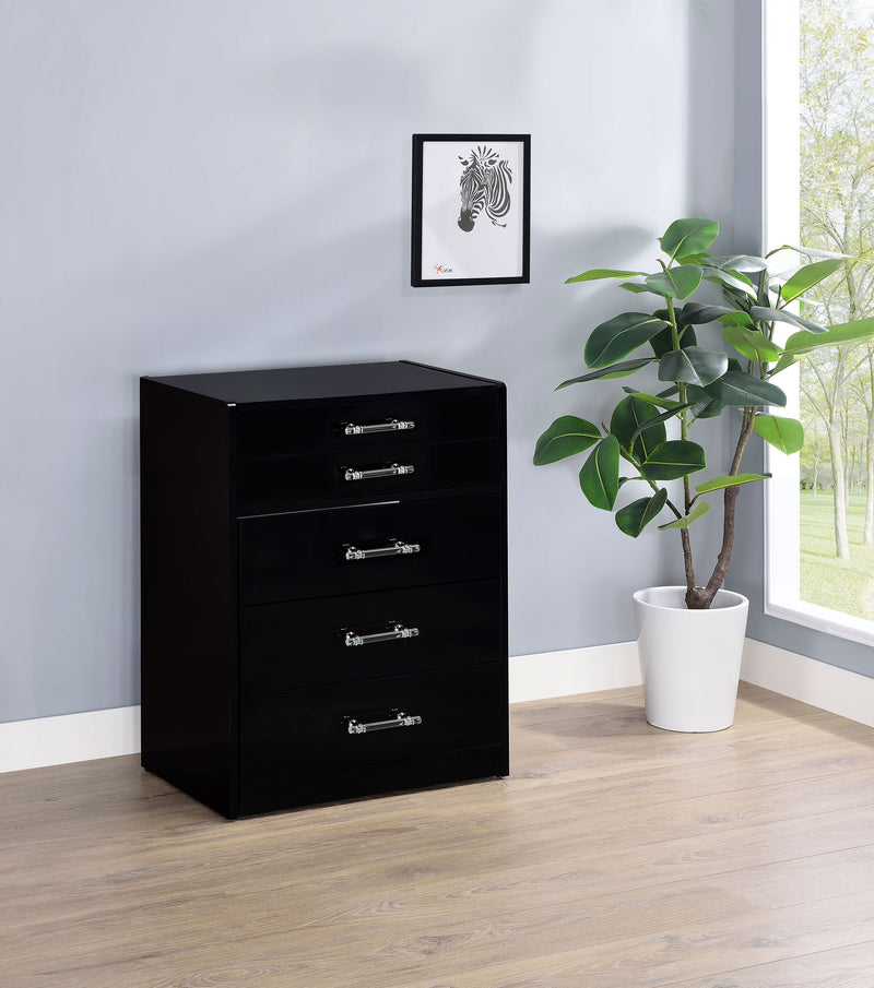 Danbury 3-drawer Makeup Vanity & Stool Set High Gloss