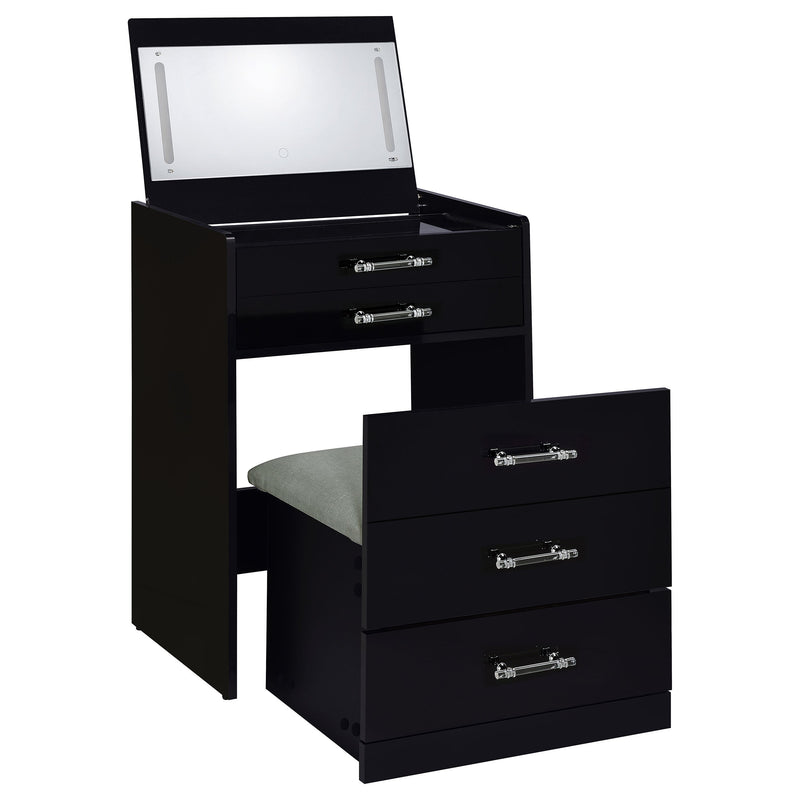 Danbury 3-drawer Makeup Vanity & Stool Set High Gloss
