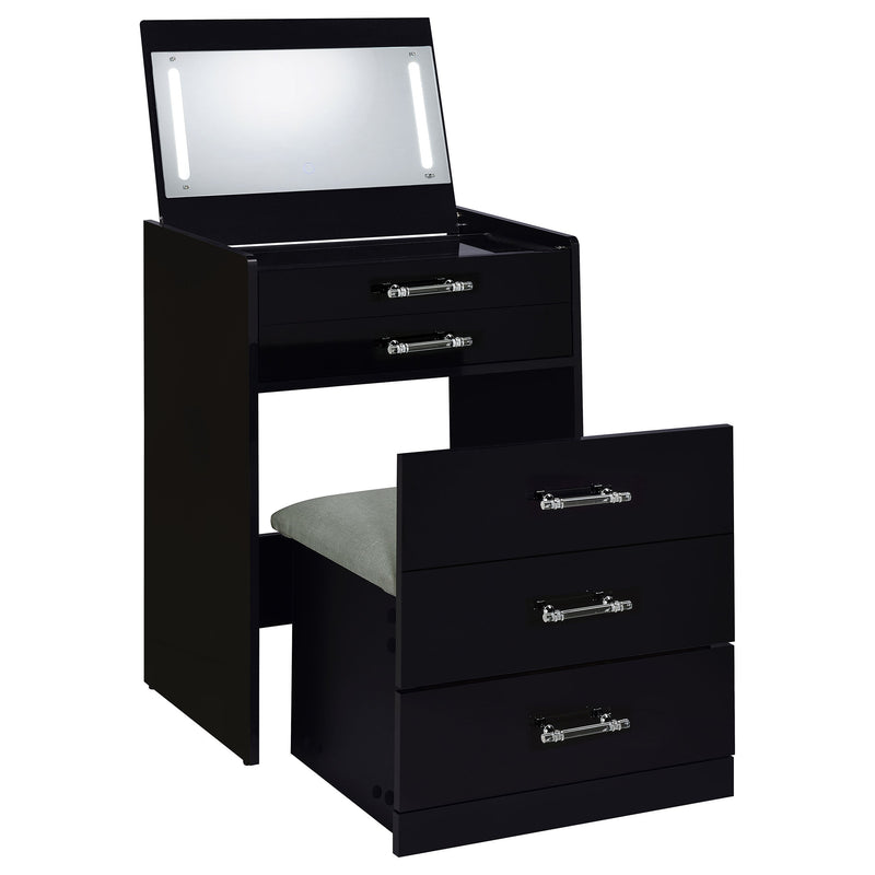 Danbury 3-drawer Makeup Vanity & Stool Set High Gloss