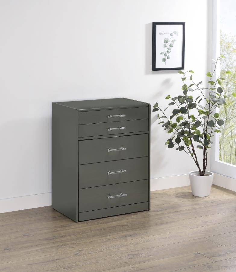 Danbury 3-drawer Makeup Vanity & Stool Set High Gloss