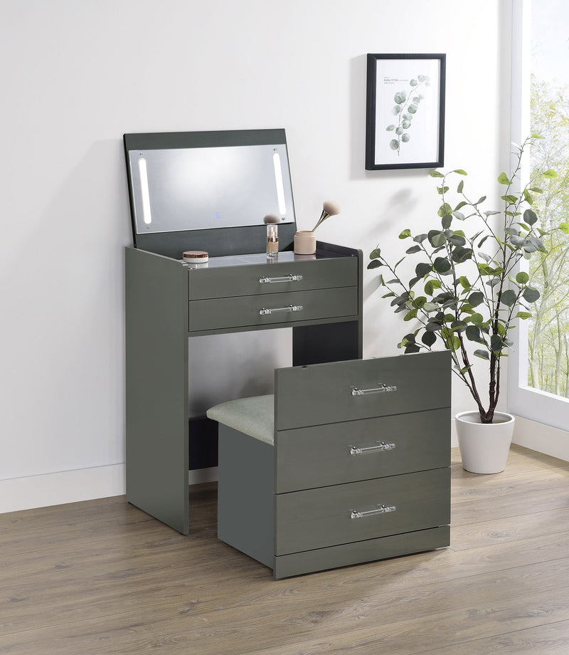 Danbury 3-drawer Makeup Vanity & Stool Set High Gloss