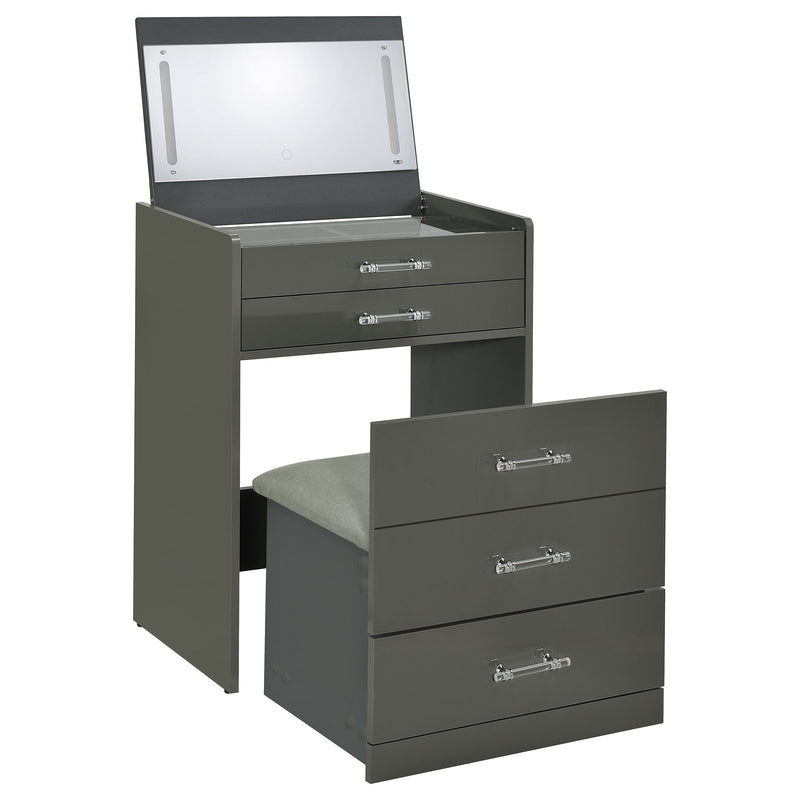 Danbury 3-drawer Makeup Vanity & Stool Set High Gloss