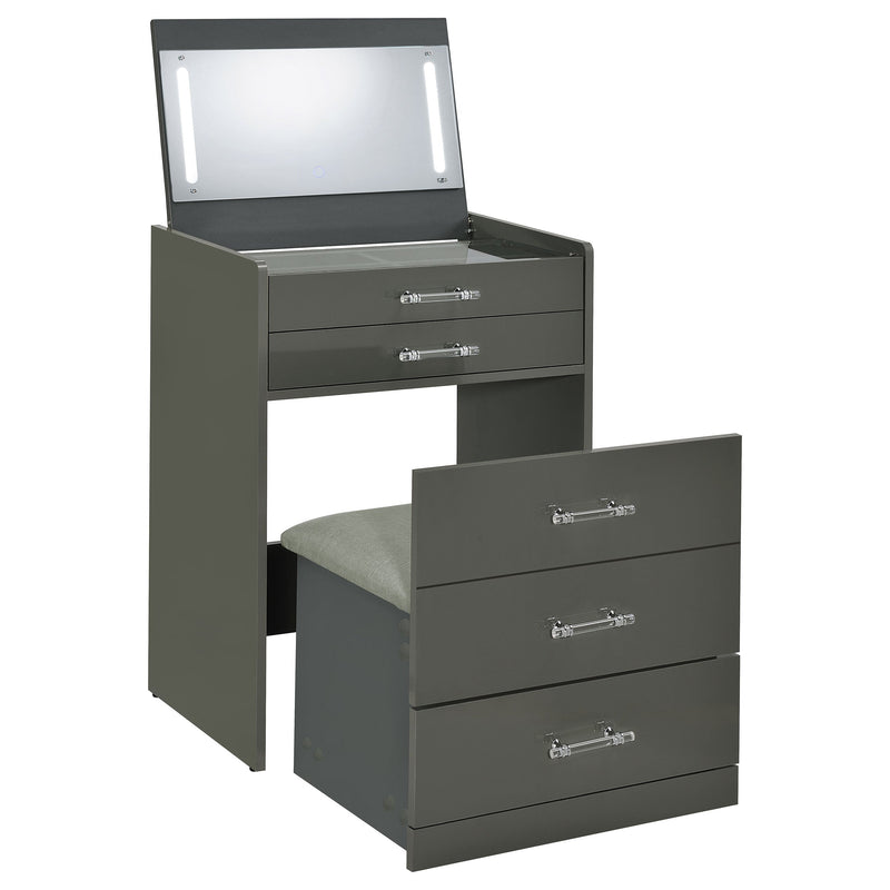 Danbury 3-drawer Makeup Vanity & Stool Set High Gloss