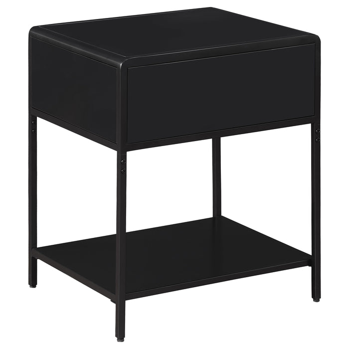 Amherst 1-drawer Radio Weave Cane Metal Bedside Table