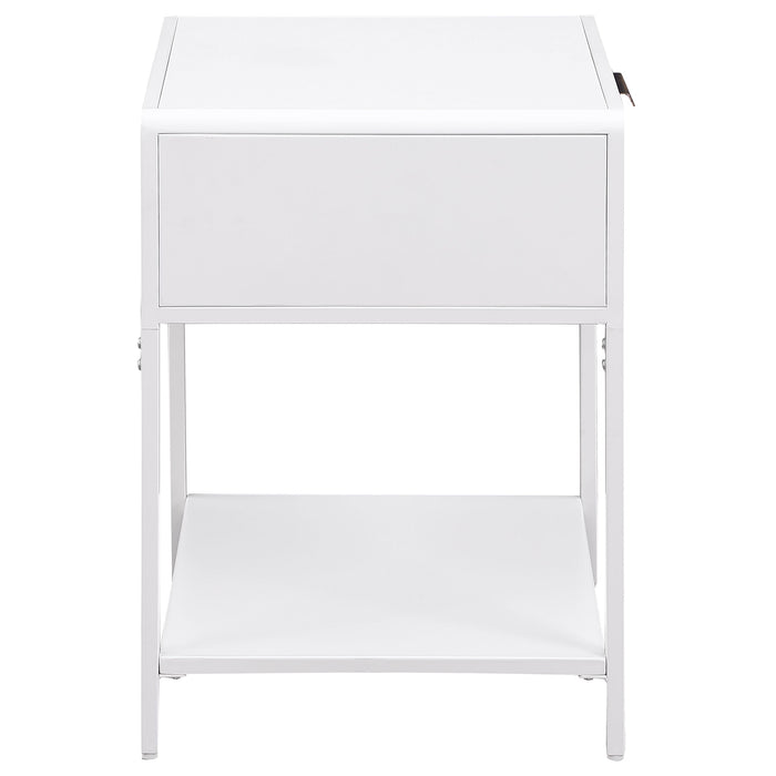 Amherst 1-drawer Radio Weave Cane Metal Bedside Table