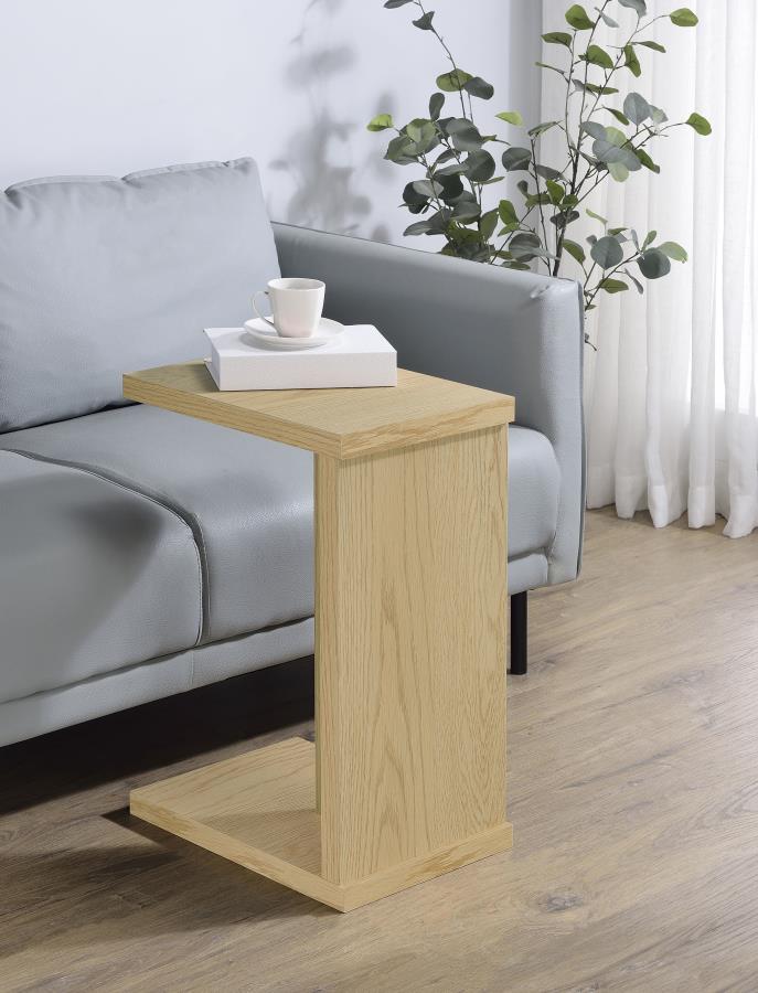 Mesa auxiliar para sofá en forma de C de madera de ingeniería Clower