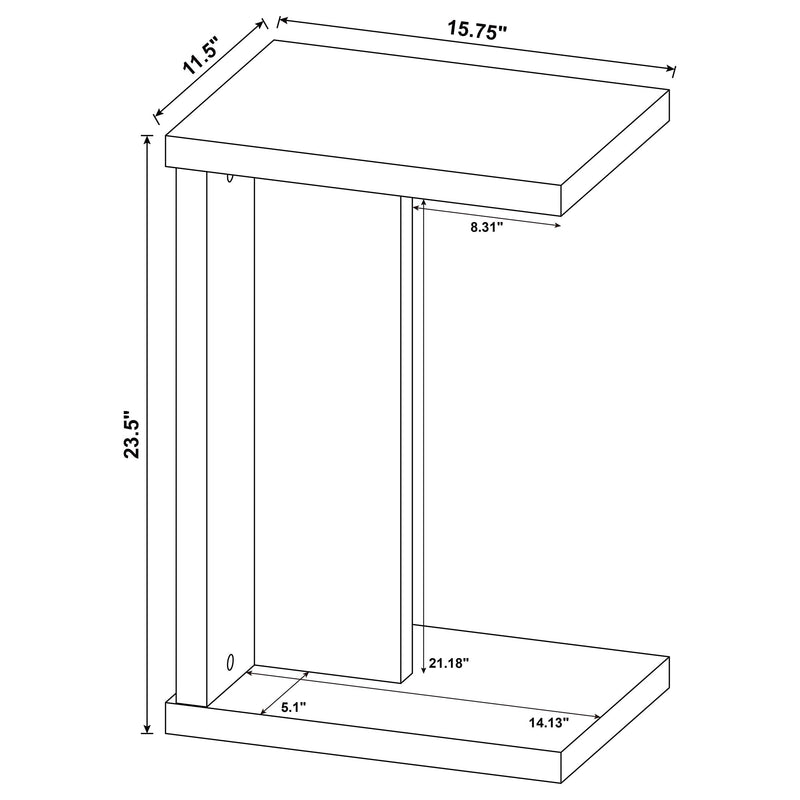 Mesa auxiliar para sofá en forma de C de madera de ingeniería Clower