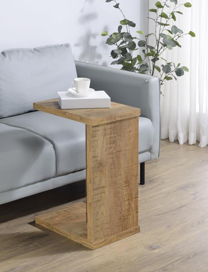 Mesa auxiliar para sofá en forma de C de madera de ingeniería Clower