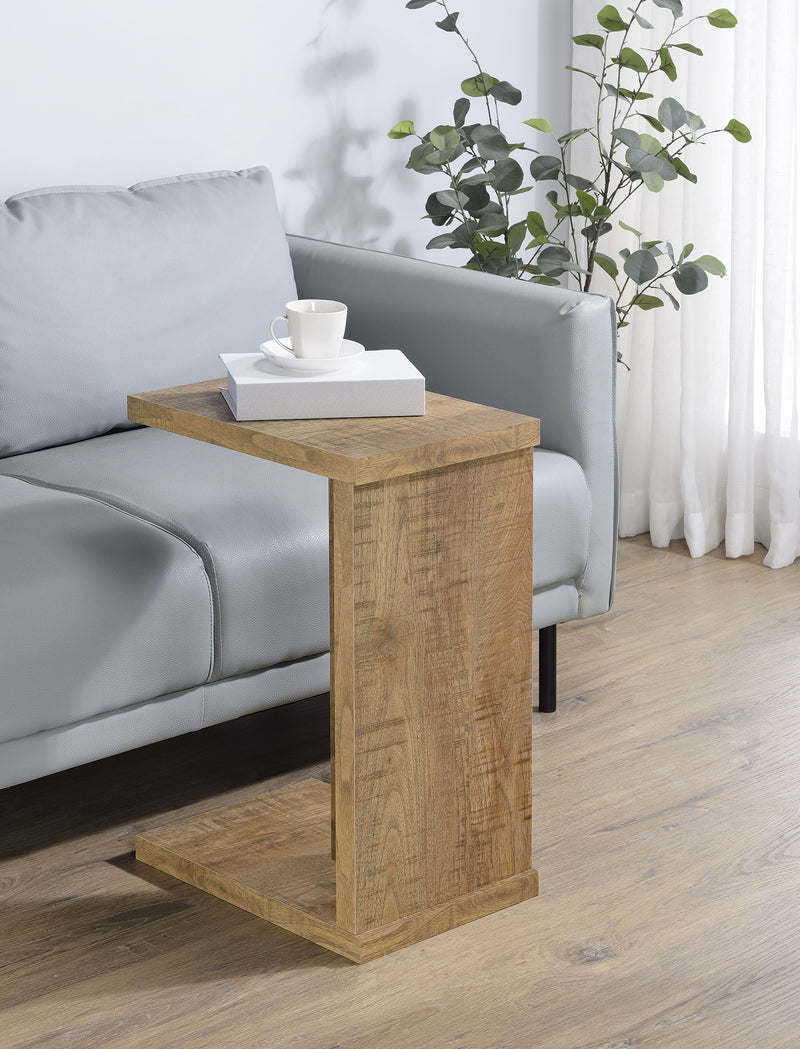 Mesa auxiliar para sofá en forma de C de madera de ingeniería Clower