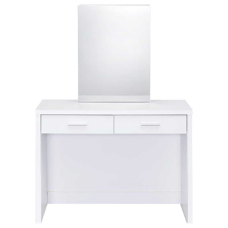 Tocador Bunbury con espejo y taburete, color blanco