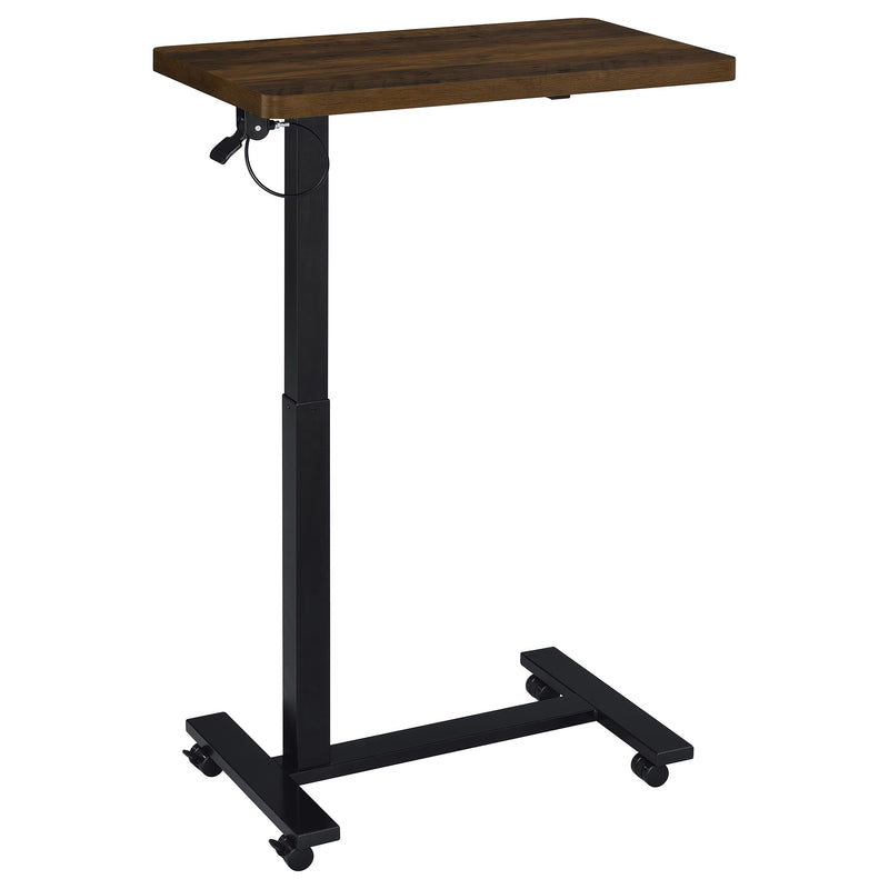 Mesa auxiliar con forma de C ajustable neumática Westpark con ruedas, color negro