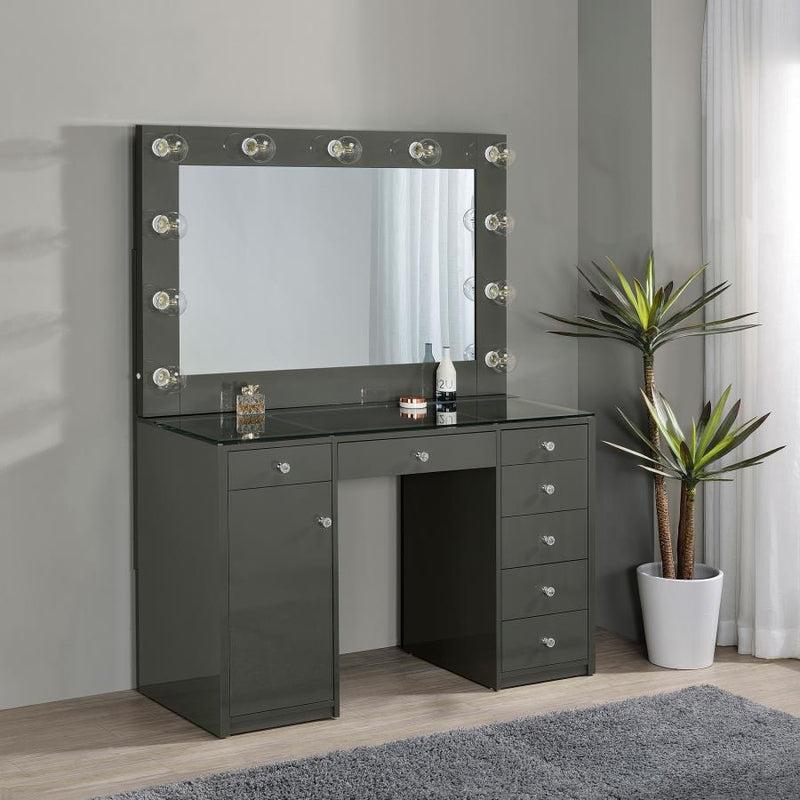 Acena 7-drawer Vanity Set with ing High Gloss