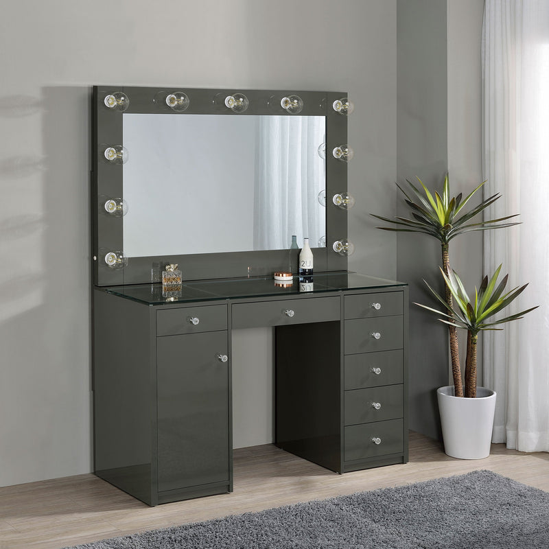 Acena 7-drawer Vanity Set with ing High Gloss