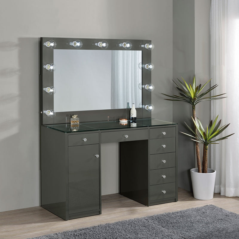 Acena 7-drawer Vanity Set with ing High Gloss