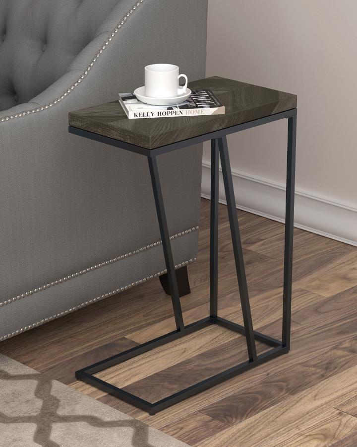 Mesa auxiliar de sofá en forma de C de madera de ingeniería Sergio