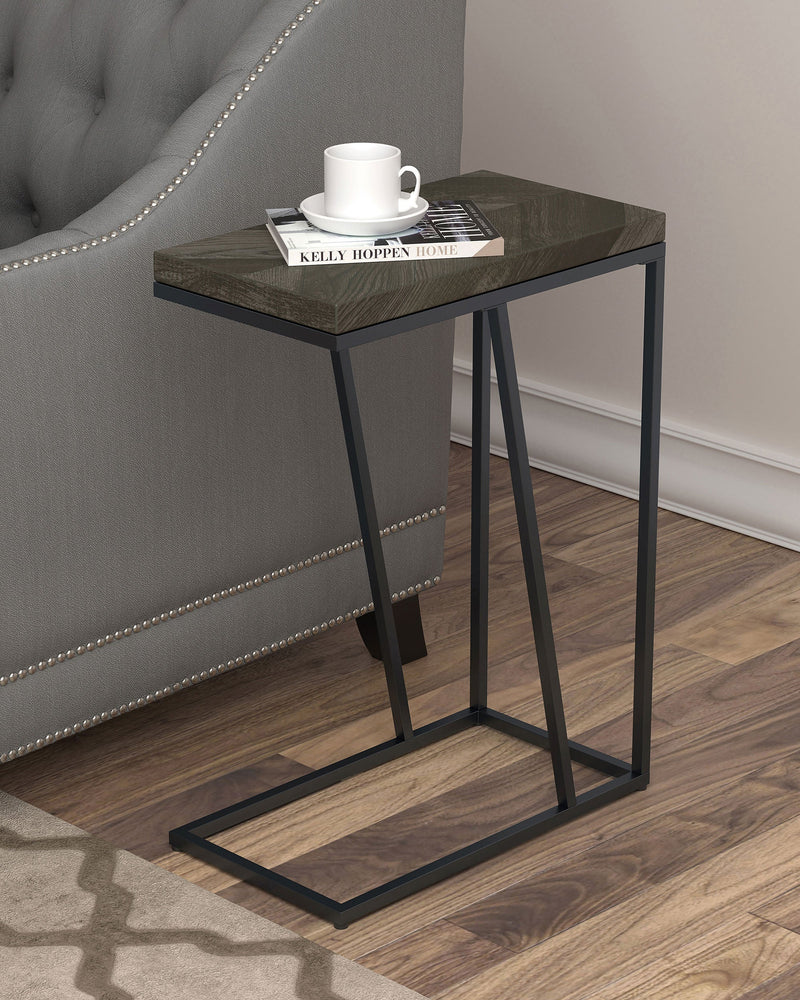 Mesa auxiliar de sofá en forma de C de madera de ingeniería Sergio