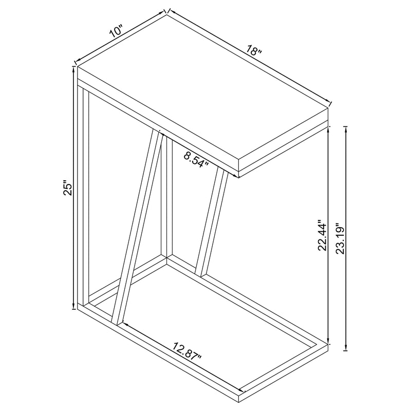 Mesa auxiliar de sofá en forma de C de madera de ingeniería Sergio