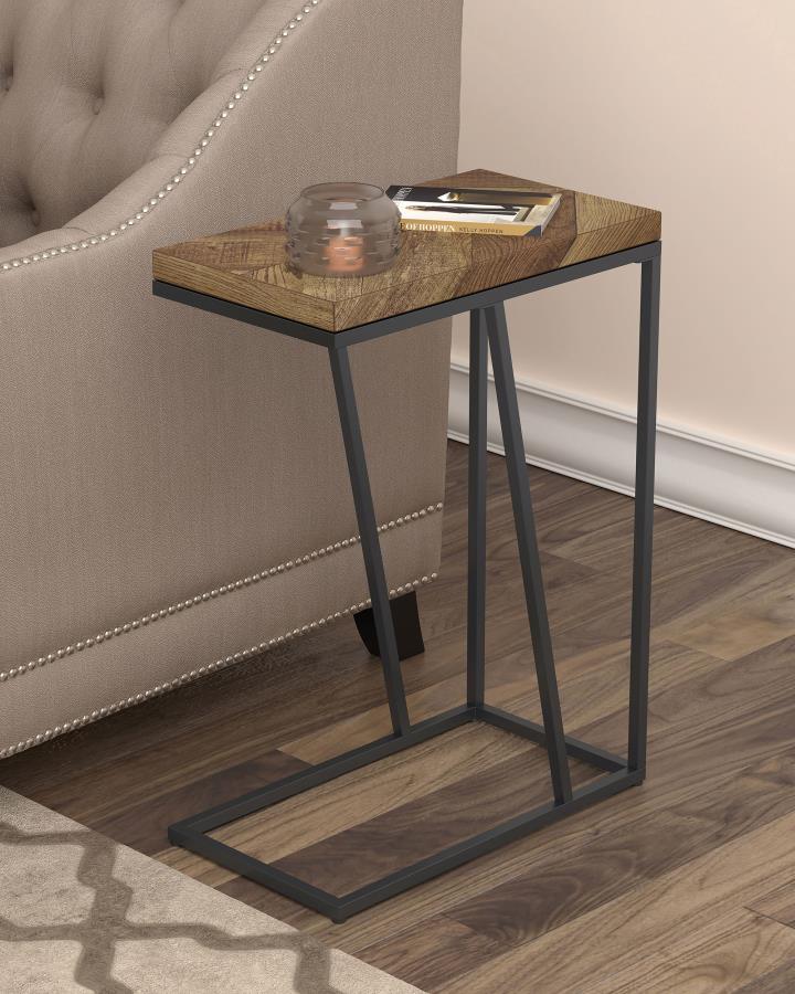 Mesa auxiliar de sofá en forma de C de madera de ingeniería Sergio