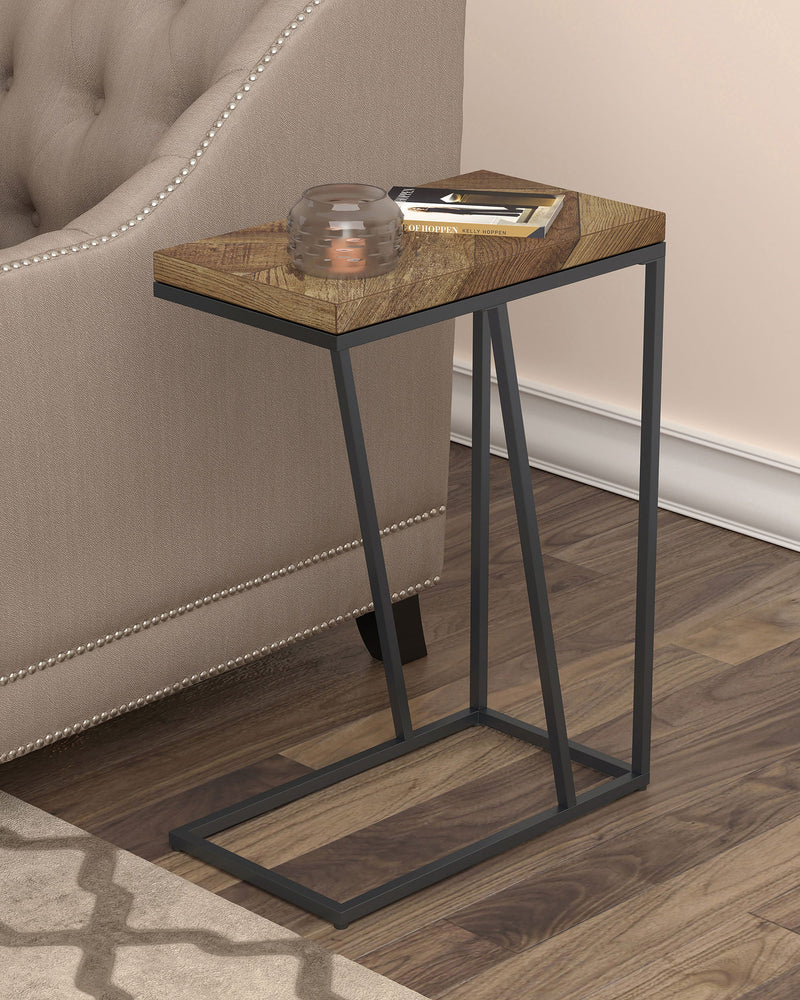 Mesa auxiliar de sofá en forma de C de madera de ingeniería Sergio