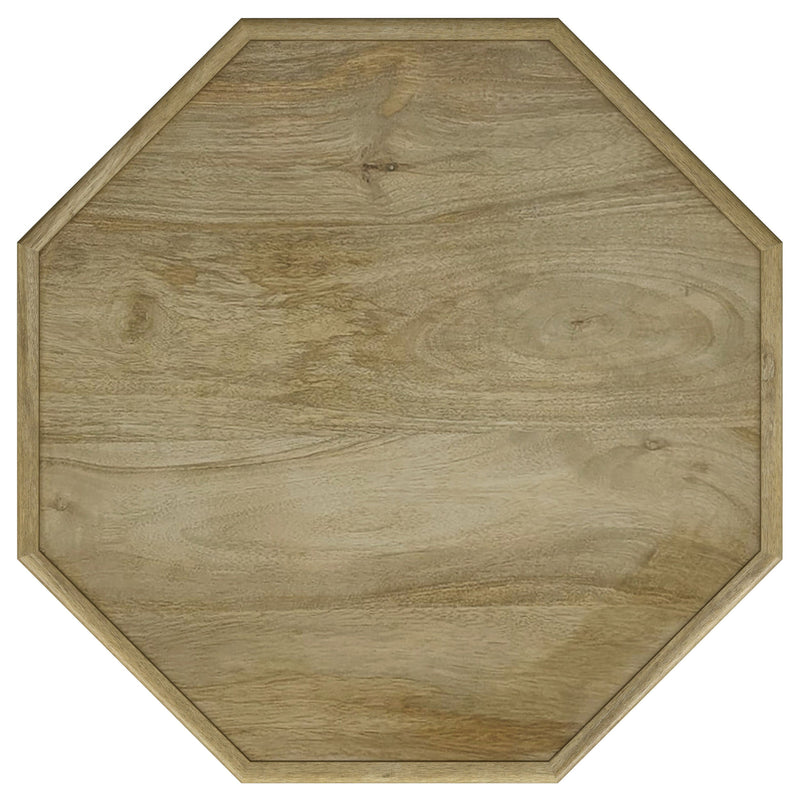 Mesa auxiliar octogonal de madera maciza de mango Torres, marrón natural