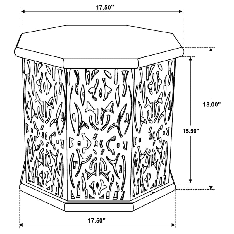 Mesa auxiliar octogonal de madera maciza de mango Torres, marrón natural