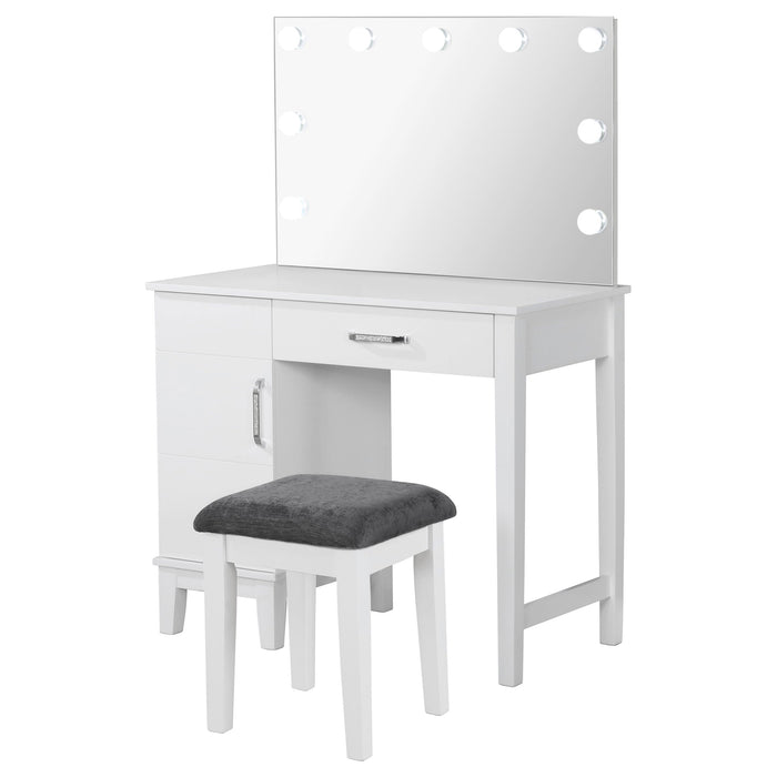 Elijah Vanity Set with LED Lights White and Dark Grey