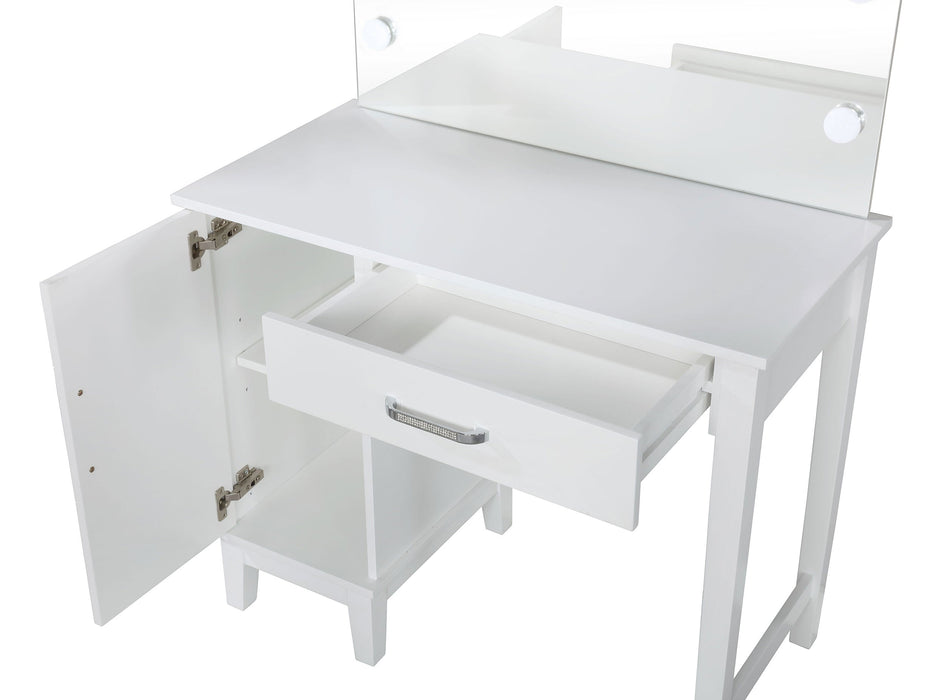 Elijah Vanity Set with LED Lights White and Dark Grey