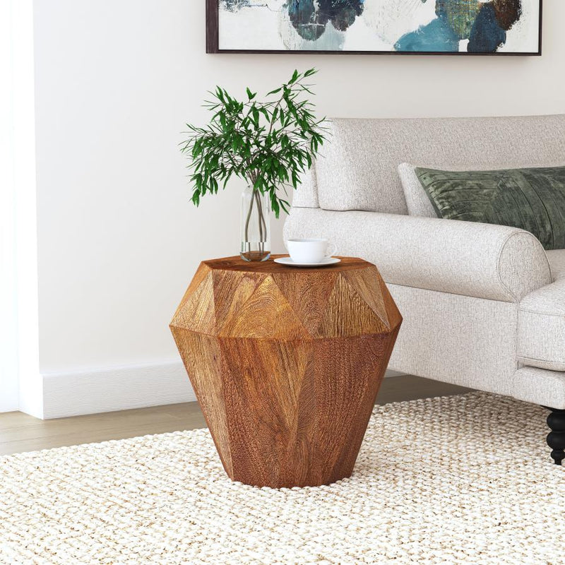 Mesa auxiliar Jacinto Octagonal de madera maciza