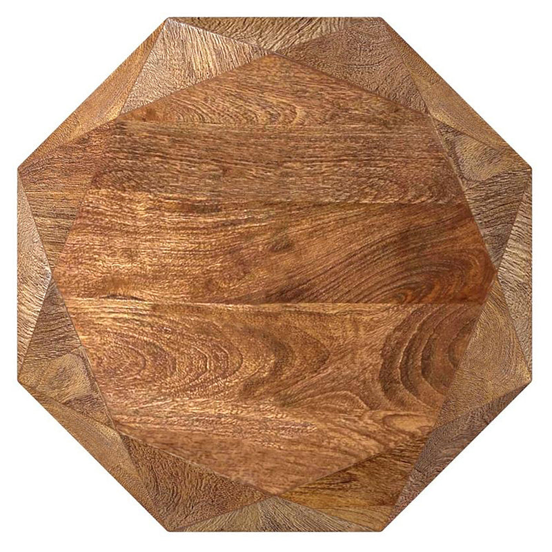 Mesa auxiliar Jacinto Octagonal de madera maciza