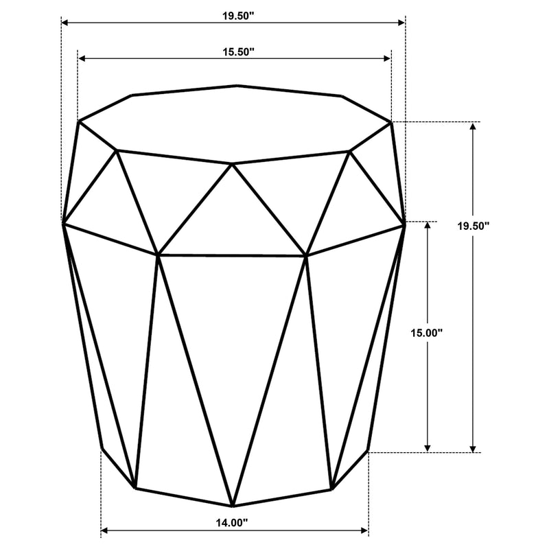 Mesa auxiliar Jacinto Octagonal de madera maciza