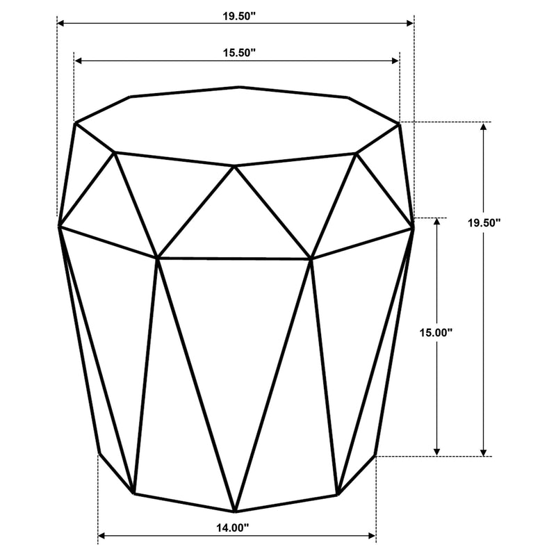 Mesa auxiliar Jacinto Octagonal de madera maciza