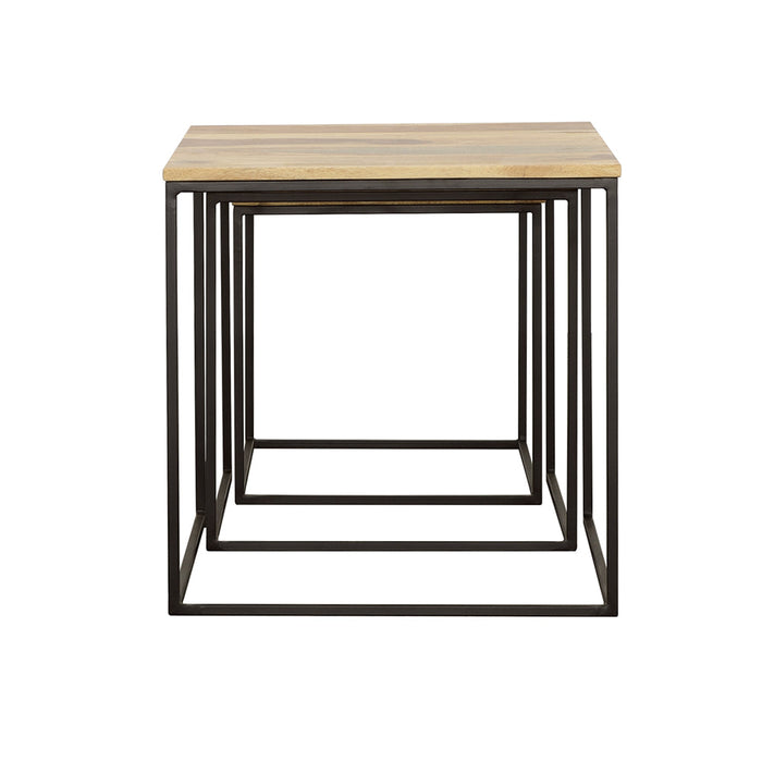 Belcourt 3-piece Square Nesting Tables Natural and Black