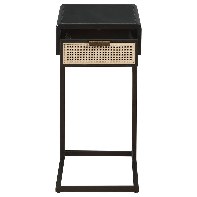 Amherst 1-drawer Radio Weave Cane Metal Side Table