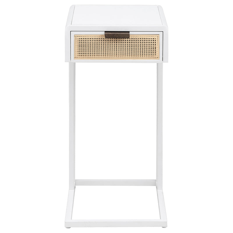Amherst 1-drawer Radio Weave Cane Metal Side Table
