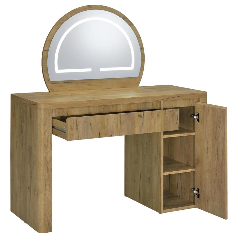 Irwin Vanity Table with LED Mirror and Storage