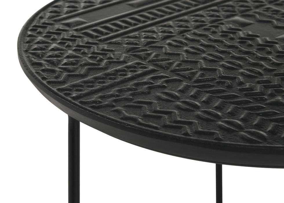 Loannis 2-piece Round Nesting Table Matte Black