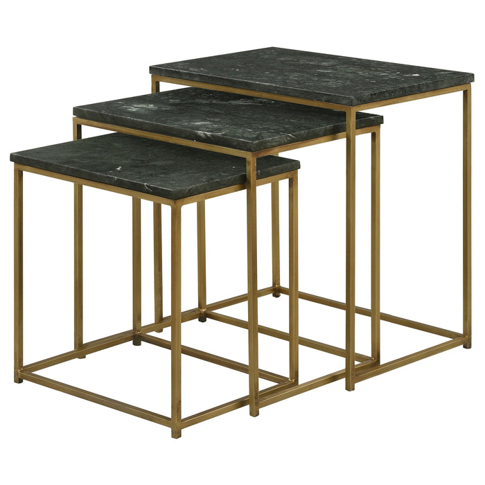 Medora 3-piece Nesting Table with Marble Top