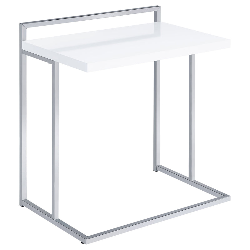 Mesa auxiliar Dani rectangular en forma de C de alto brillo