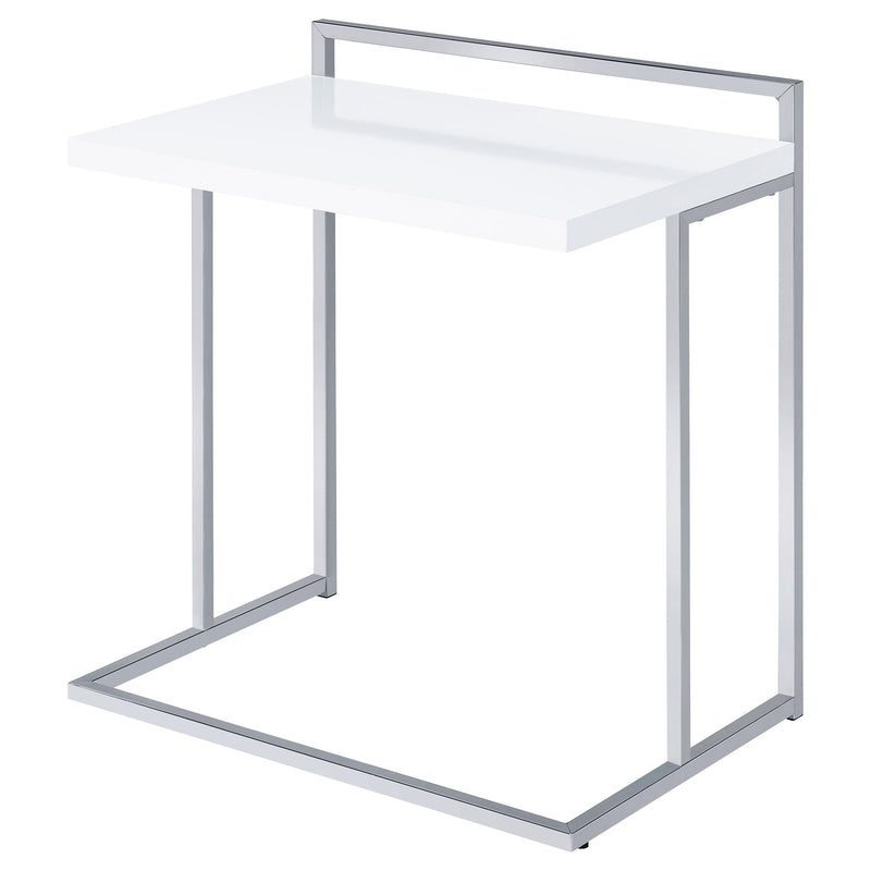 Mesa auxiliar Dani rectangular en forma de C de alto brillo