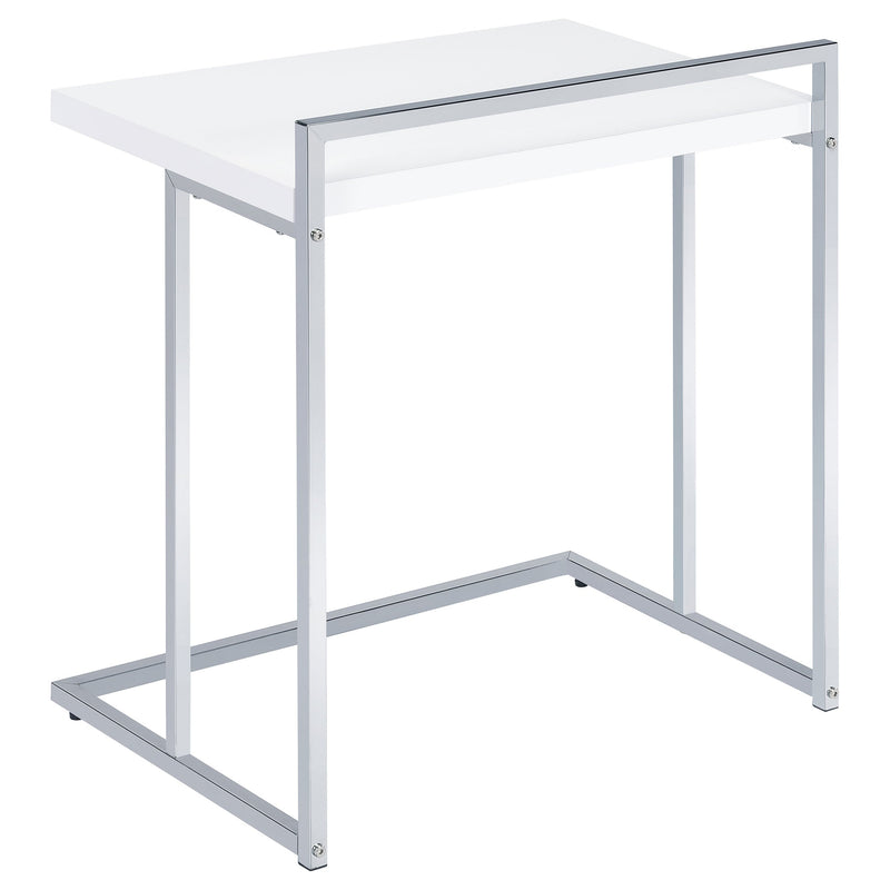 Mesa auxiliar Dani rectangular en forma de C de alto brillo