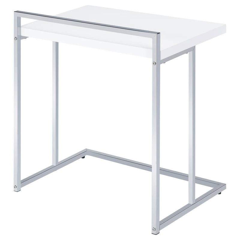 Mesa auxiliar Dani rectangular en forma de C de alto brillo
