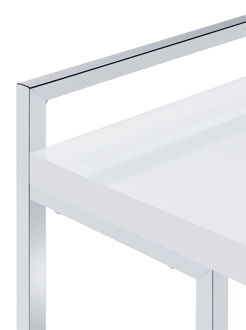 Mesa auxiliar Dani rectangular en forma de C de alto brillo