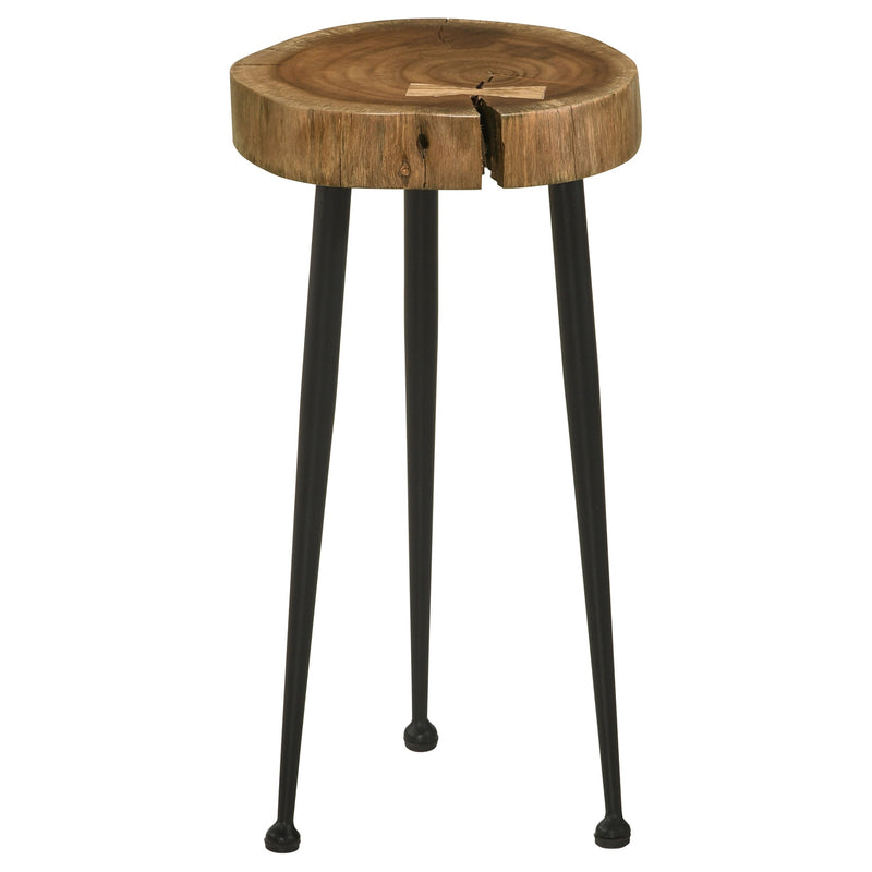 Mesa auxiliar de tronco de árbol macizo Keith, natural y negro